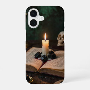 Open Book and Candle Gothic Phone Case