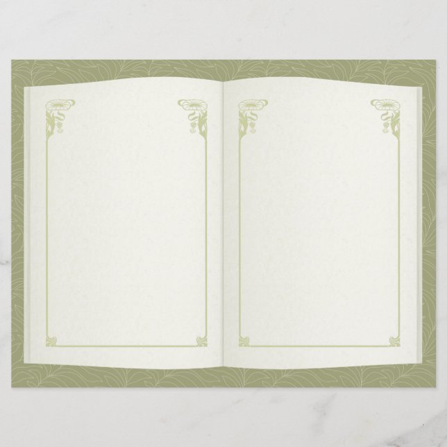 Open book Art deco Vintage Scrapbook Paper (Front)
