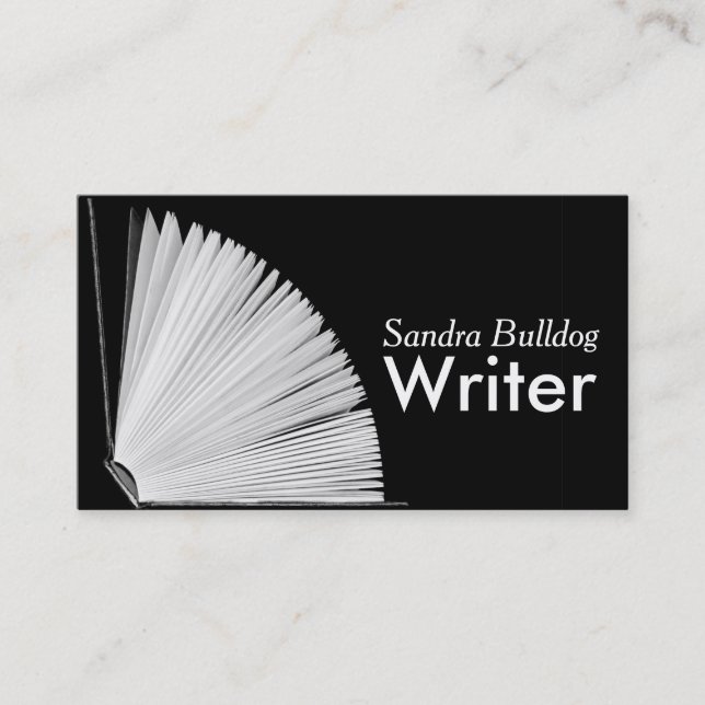 Open Book AUTHORS & WRITERS Business Card (Front)