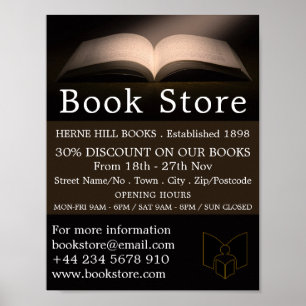 Open Book, Book Store Advertising Poster