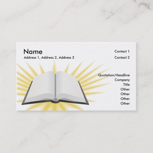 Open book business card design (Front)