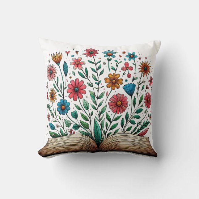 Open book flowers cushion (Front)