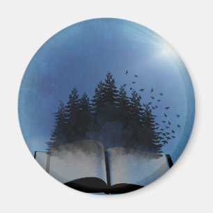 Open Book Forest Magnet
