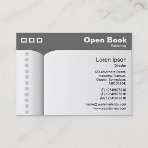 Open Book - Grey 666666 Business Card