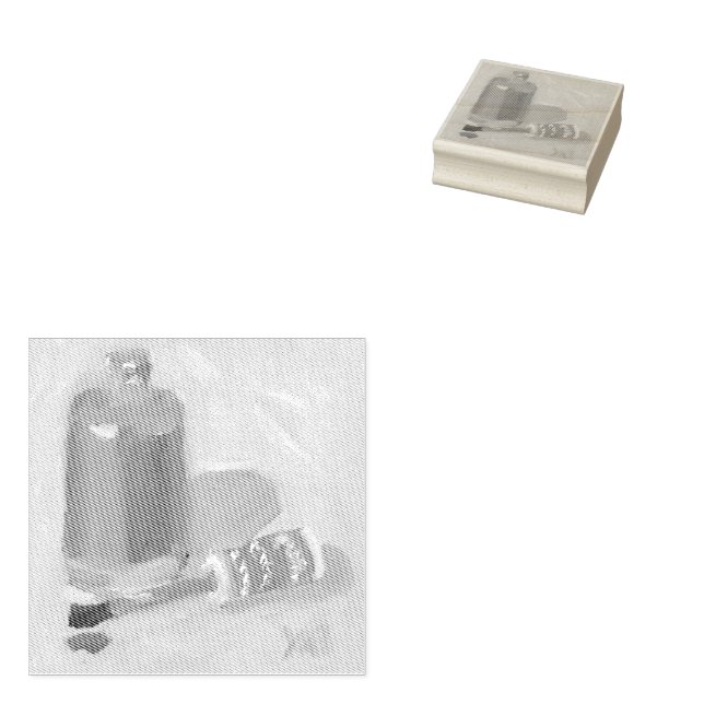 Open Bottle Rubber Stamp (Stamped)