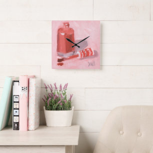 Open Bottle Square Wall Clock