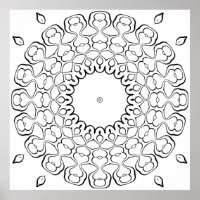 Open Centre Heart Mandala Colouring Page Design