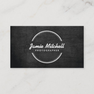 OPEN CIRCLE LOGO on BLACK WOOD Business Card