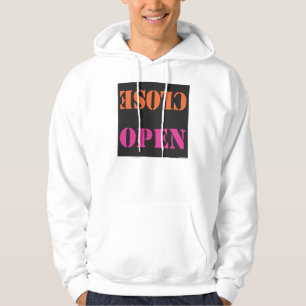 OPEN CLOSE ON BLACK HOODIE