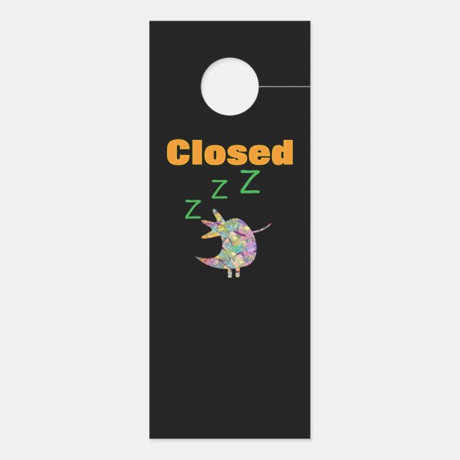OPEN / CLOSED Black   Door Hanger (Back)