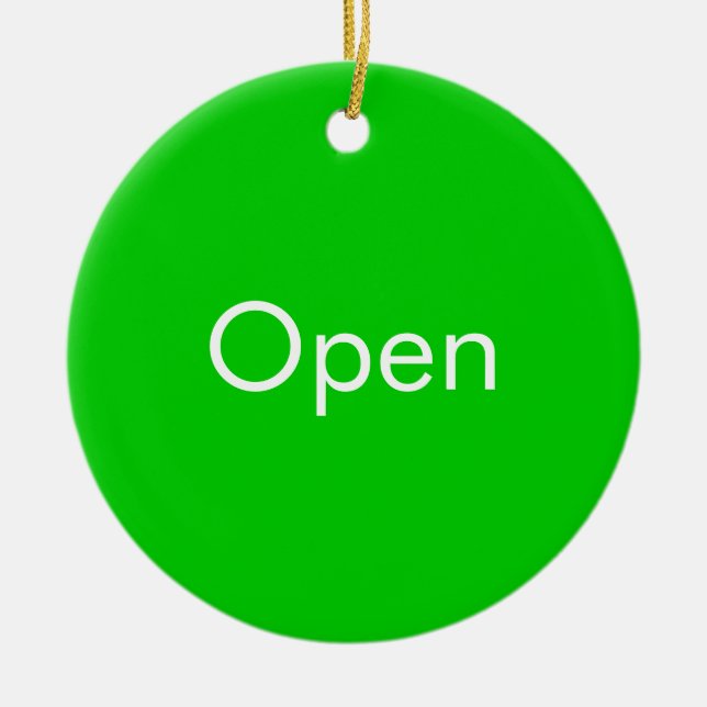Open / Closed Door Sign Ceramic Tree Decoration (Front)