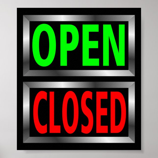 Open Closed Signs Vector Clipart (Front)