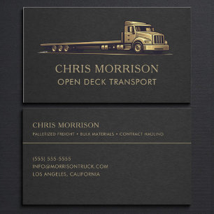 Open Deck Transport Services Trucking Professional Business Card