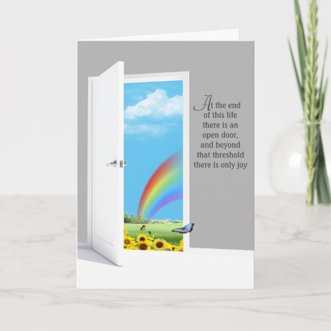 Open Door With Sunflower And Rainbow Card (Front)
