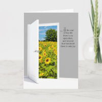 Open Door With Sunflower Field