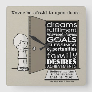 Open Doors Square Wall Clock