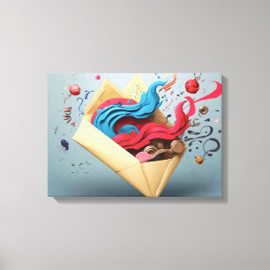 Open envelope surprise  canvas print