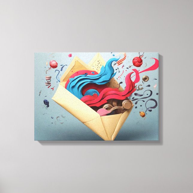 Open envelope surprise  canvas print (Front)