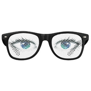 Open Eyes Funny Weird Retro Sunglasses