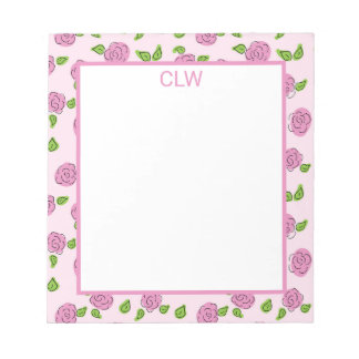 Open Flower Pink on Light Pink Notepad