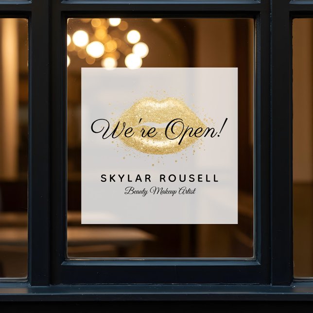 Open For Business Gold Black Beauty Lips Makeup (Open For Business Gold Black Beauty Lips Makeup Window Cling)