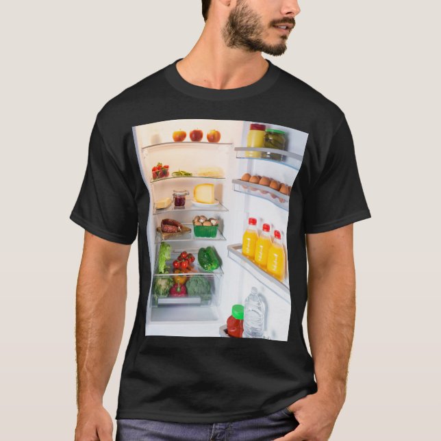 Open fridge filled with food T-Shirt (Front)