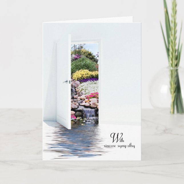 Open garden door sympathy card (Front)