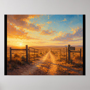 Open gate leading to nowhere poster