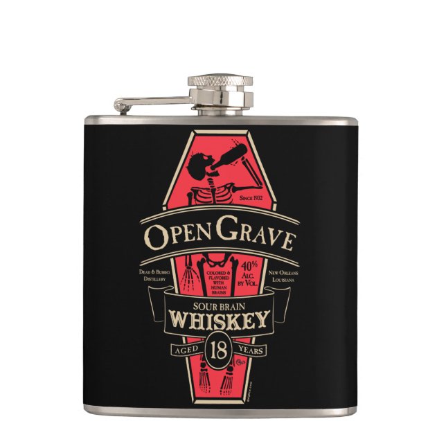 Open Grave Whiskey flask (Front)
