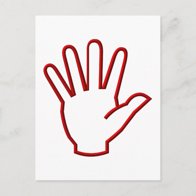 Open Hand/High Five/Wave Postcard (Front)