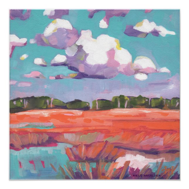 Open Hay Field Art Poster (Front)