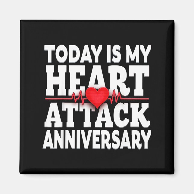 Open Heart Diseases Heart Attack Anniversary Surge Magnet (Front)