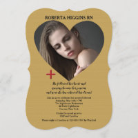 Open Heart Gold Photo Graduation Invitation