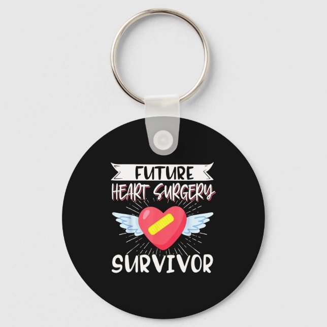 Open Heart Surgery Byp Awareness Heart Future Hear Key Ring (Front)