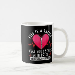 Open Heart Surgery Byp Awareness Heart Life Is A Coffee Mug