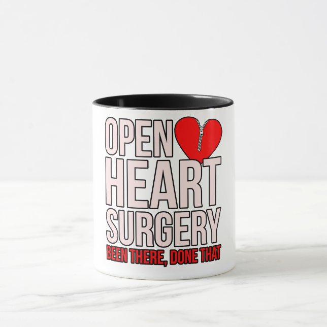 Open Heart Surgery Heart Disease Awareness Survivo Mug (Center)