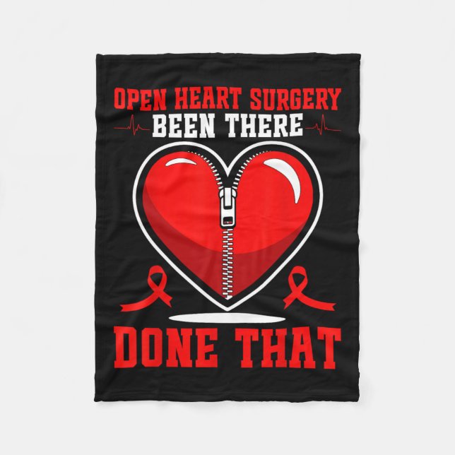 Open Heart Surgery Patients Heart Disease Awarenes Fleece Blanket (Front)