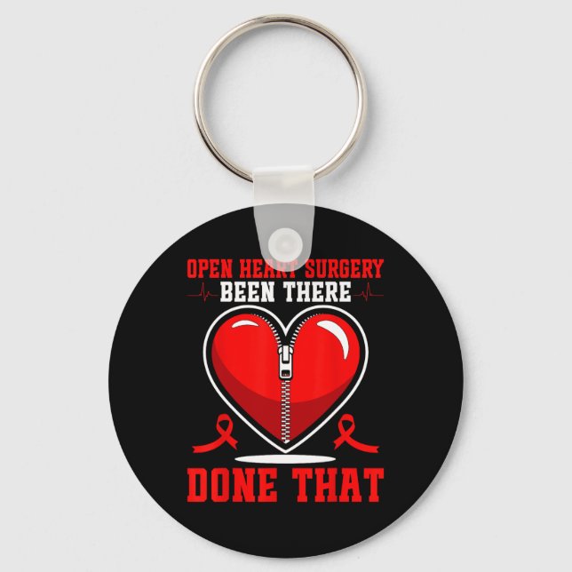 Open Heart Surgery Patients Heart Disease Awarenes Key Ring (Front)