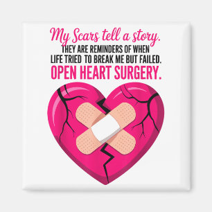 Open Heart Surgery Scars Tell A Story, Heart Attac Magnet