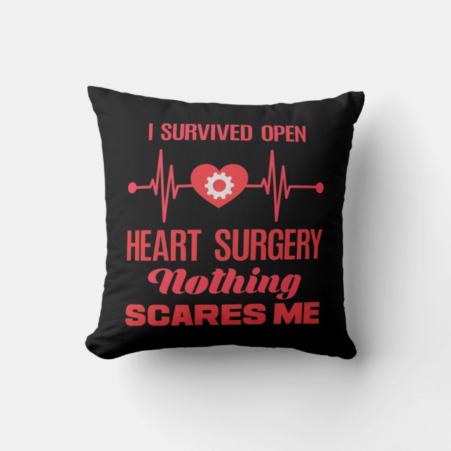 Open Heart Surgery Survivor Get Well Recovery Cushion (Front)