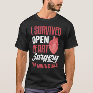 Open Heart Surgery Survivor Warrior  Bypass Heart  T-Shirt