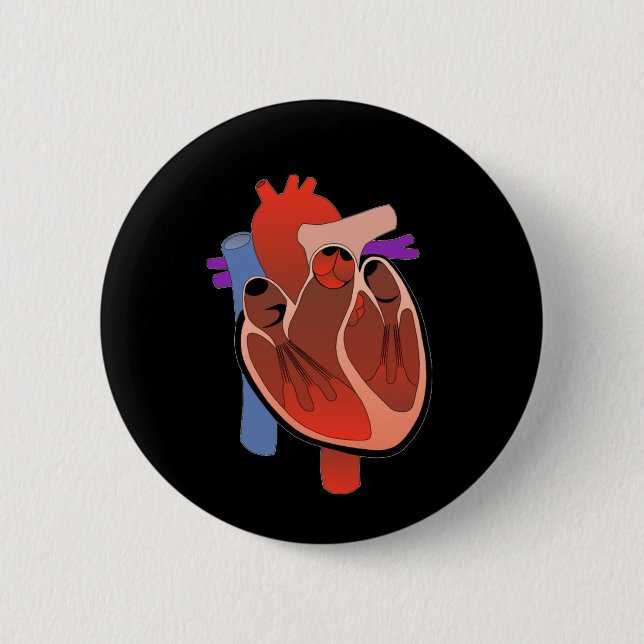 Open Hearted 6 Cm Round Badge (Front)