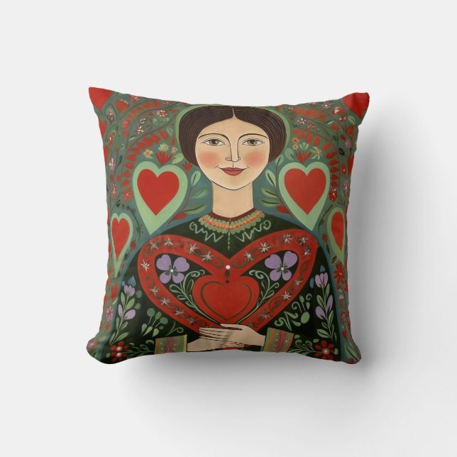 Open Hearted Folk Cushion (Front)