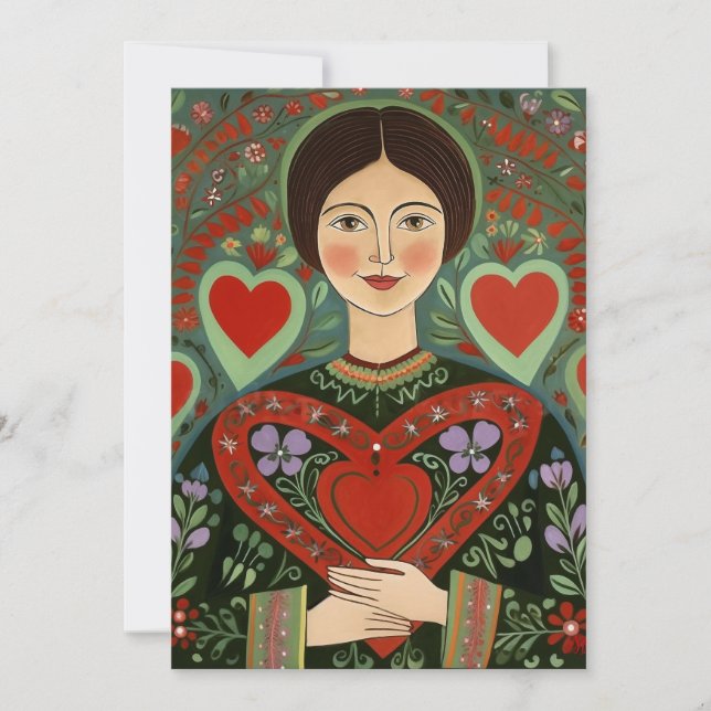 Open Hearted Folk Holiday Card (Front)