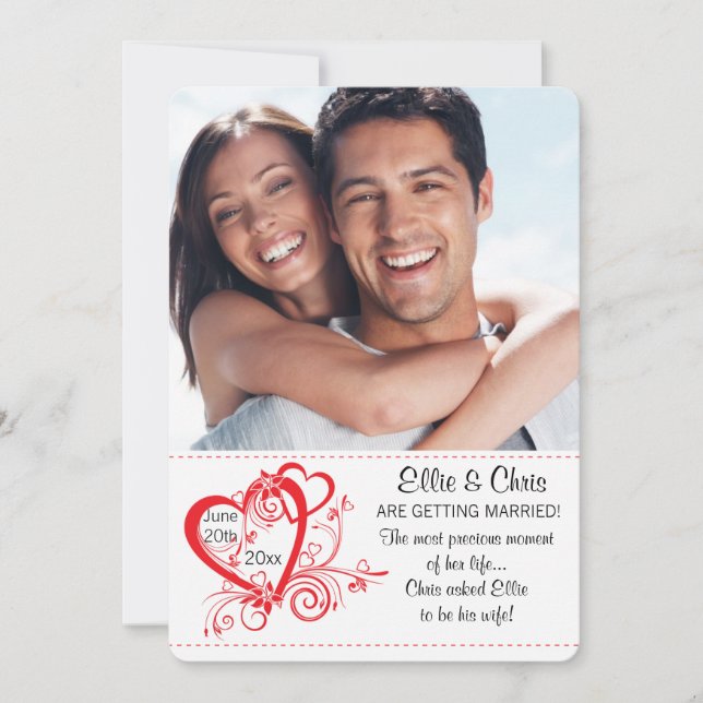 Open Hearts Photo Engagement Announcement (Front)