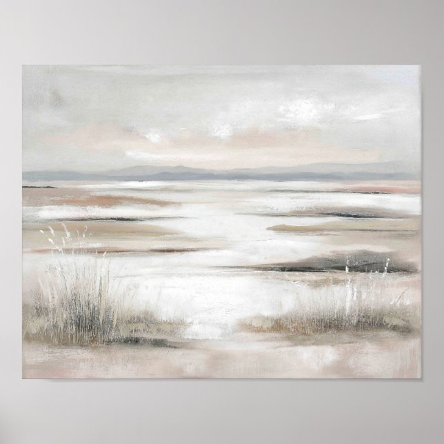 Open Horizon Marsh #3 – Soft Neutral Landscape Art Poster (Front)