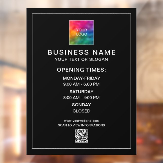 Open Hours Business Logo QR Code Phone Template (Sheet 2)