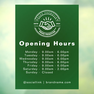 Open Hours Minimalist Small Business Name Branding