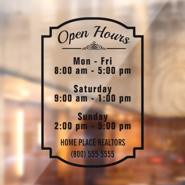 Open Hours of Operation Store Business Custom (Sheet 2)