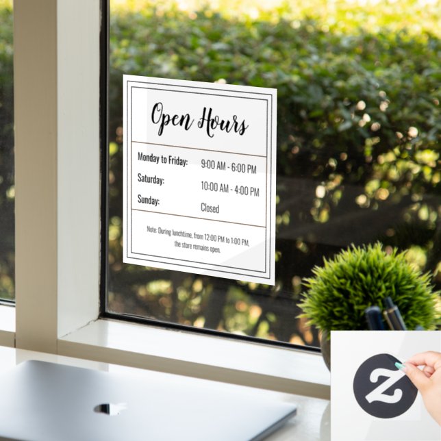 Open Hours Sticker: Customise Your Schedule (Office)